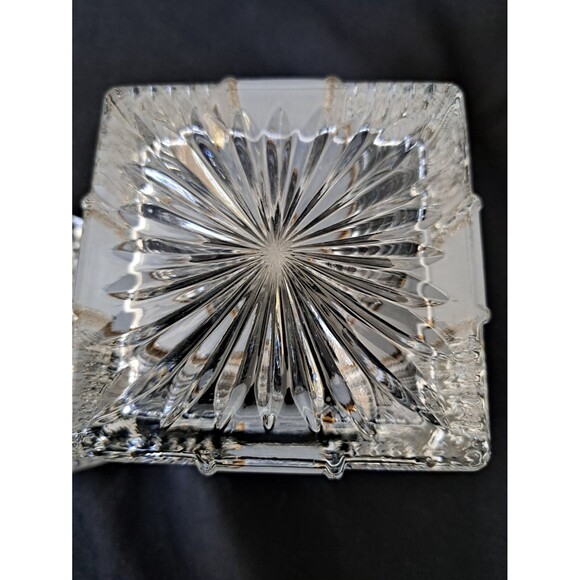 VTG Anna Hutte Bleikristall Lead Crystal Trinket Box 24% PbO Square Bow Germany - Picture 7 of 8
